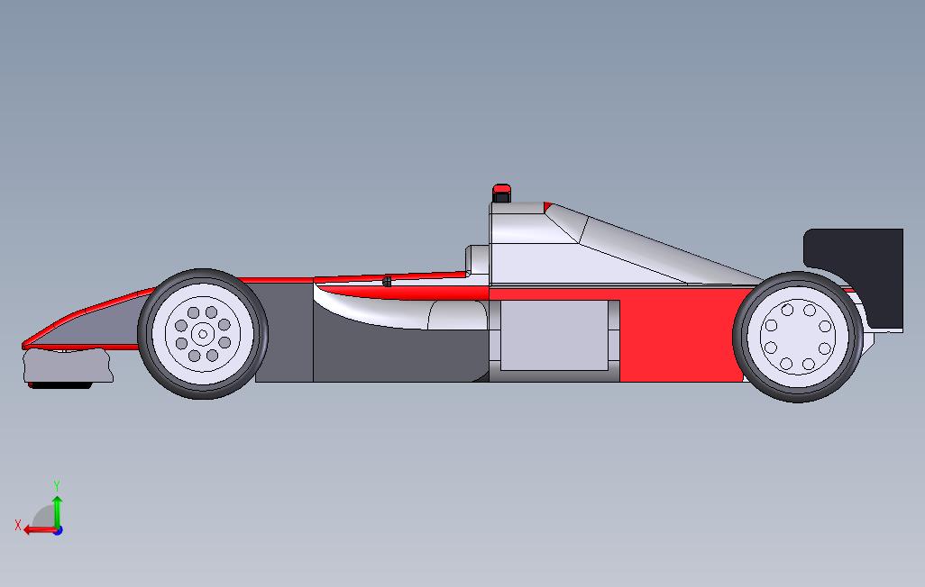 F1赛车3D模型 背面视图