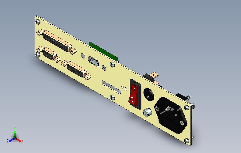 JQB2检测仪背板结构和接插件设计及3D模型