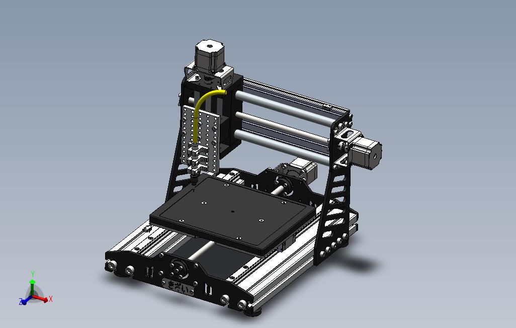 可DIY数控雕刻机的3D模型 主视图