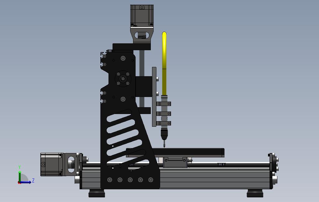 可DIY数控雕刻机的3D模型 左侧视图