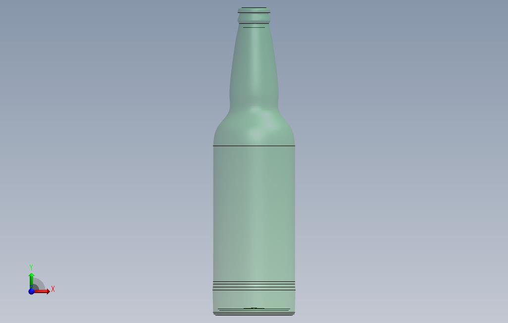 啤酒瓶 正面视图