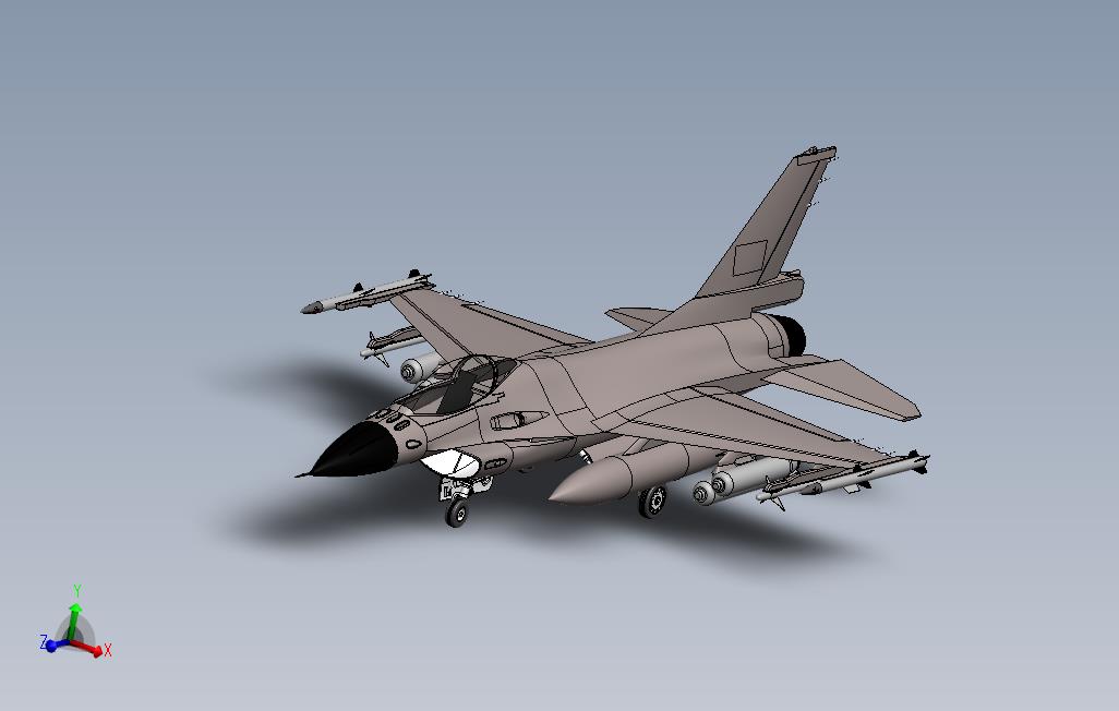 F-16战斗机战隼FightingFalcon图纸-SW、IGS格式
