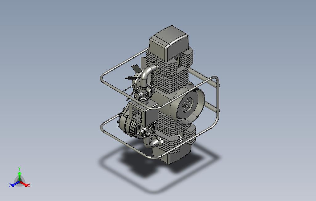 Boxer双缸发动机3D数模图纸