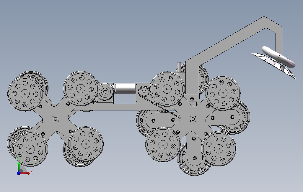 爬楼梯清清洁机器人 正面视图