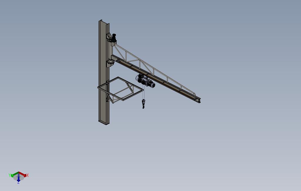 jib-crane臂式起重机吊机3D图纸Solidworks设计附STEP