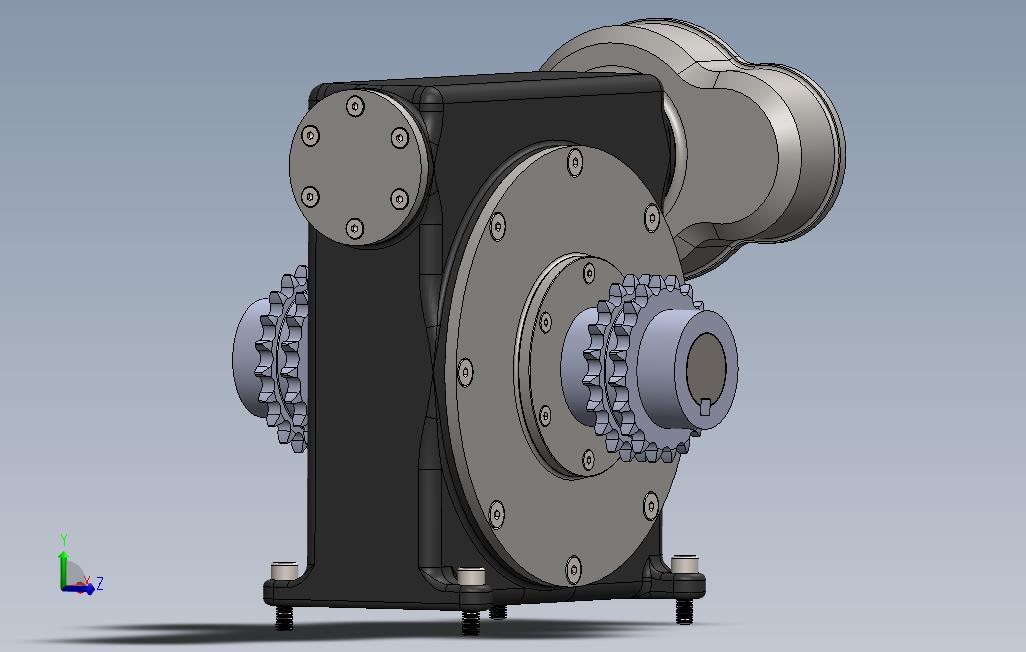 WormDriveGearbox蜗杆传动齿轮箱3D数模Solidworks设计