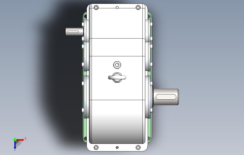 齿轮减速器课程作业题模型3D图纸Solidworks设计 俯视图