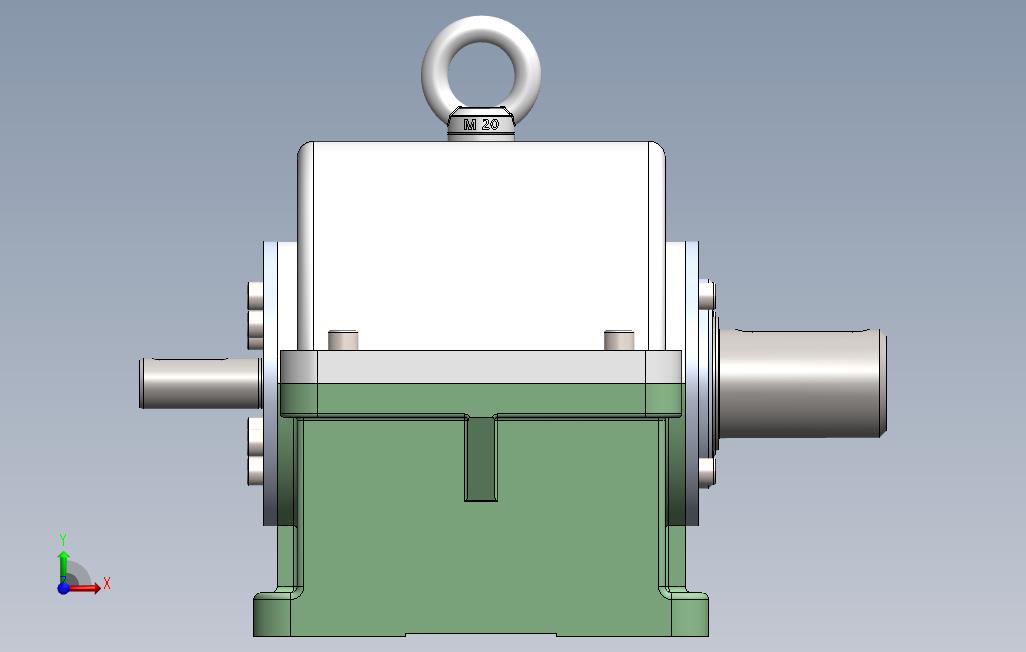 齿轮减速器课程作业题模型3D图纸Solidworks设计 正面视图