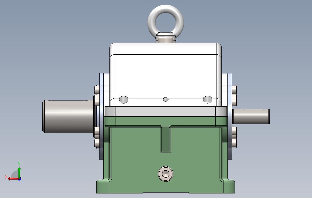 齿轮减速器课程作业题模型3D图纸Solidworks设计 背面视图