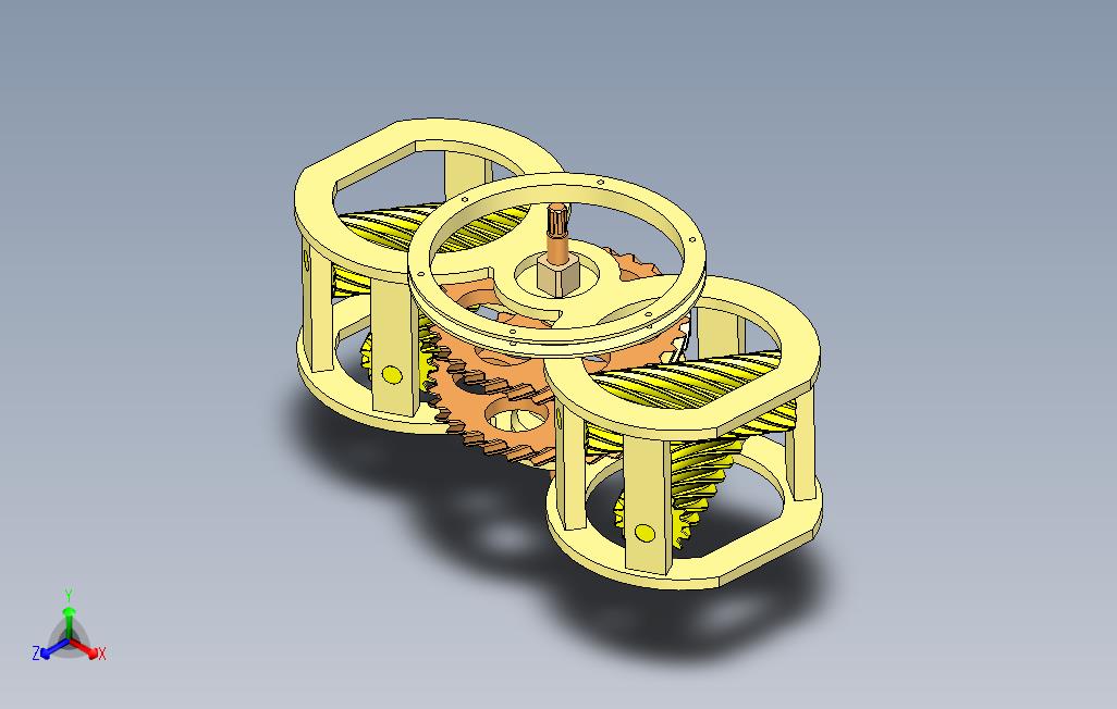 斜齿轮差速器简易机构3D模型图纸stp格式