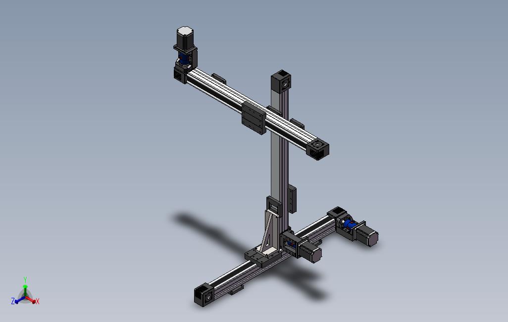 MJ45模组XYZ三条悬臂结构设计_SOLIDWORKS 2016_模型图纸下载 – 懒石网