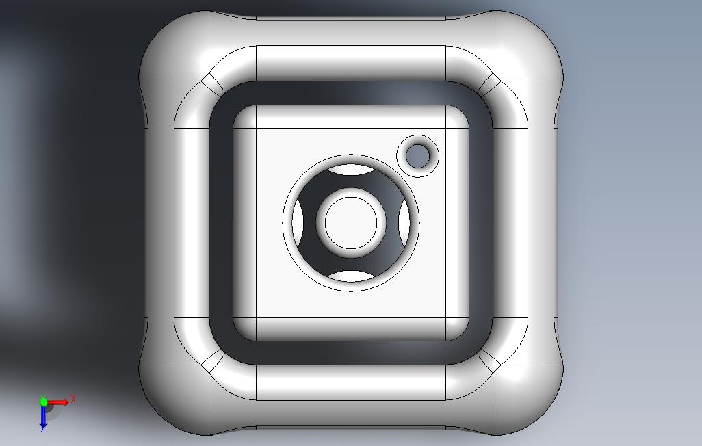 Instagram徽标3D 俯视图