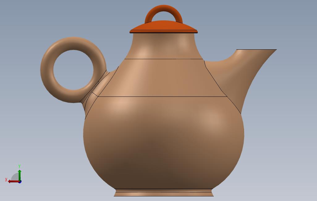 茶壶 背面视图