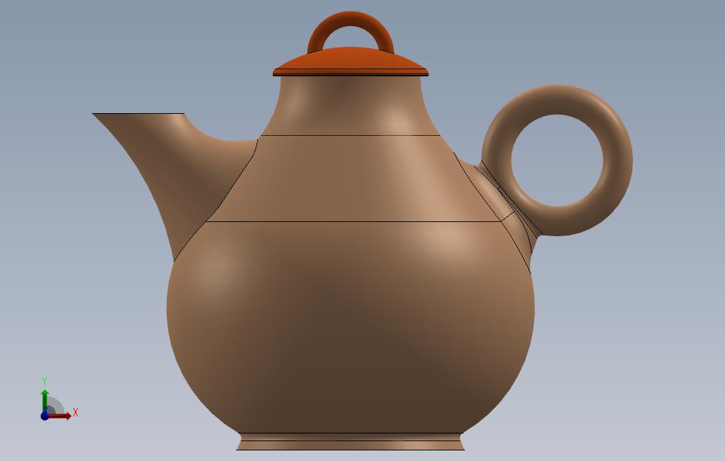 茶壶 正面视图