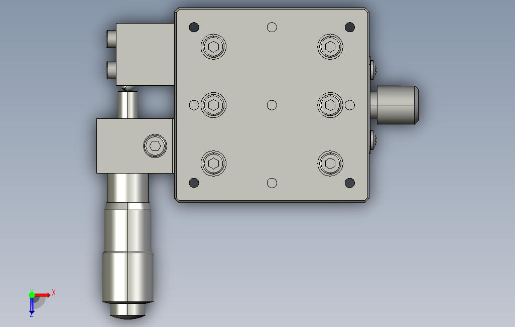 交叉滚柱型X轴滑台-50X50CGZX50LGZX50RGZX50 俯视图