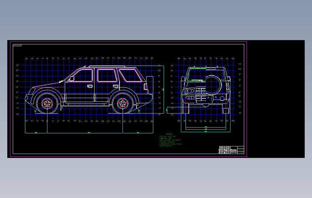 0007-柴油动力SUV的整体设计（CAD图翻译）