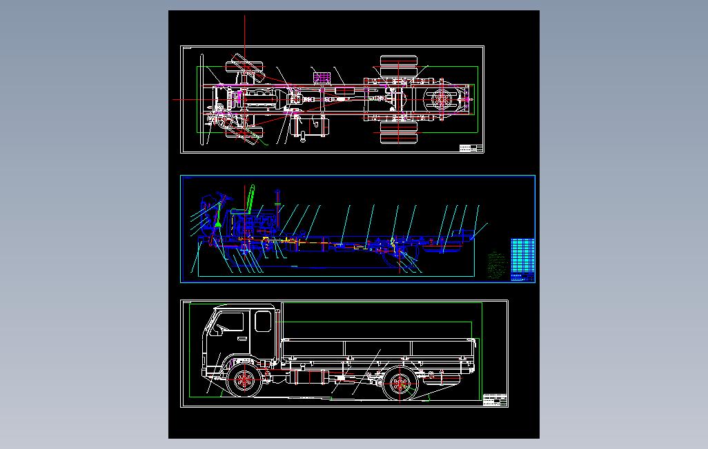 0014-3吨柴油动力货车设计（总体设计）（CAD图翻译）