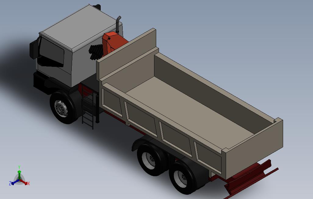 带有电梯起重机的自卸车