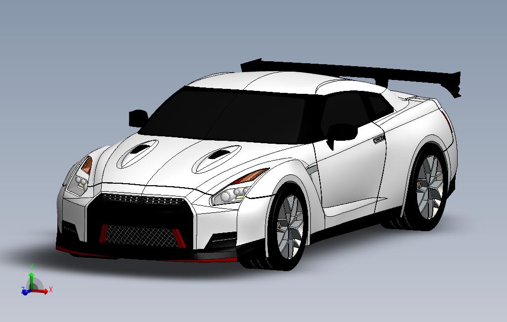 日产GT-R_SOLIDWORKS 2018_模型图纸下载 – 懒石网