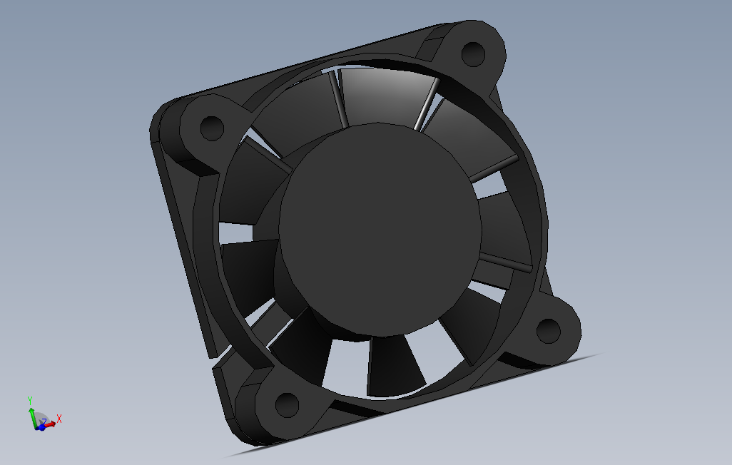风扇40x40毫米_SOLIDWORKS 2014_模型图纸下载 – 懒石网