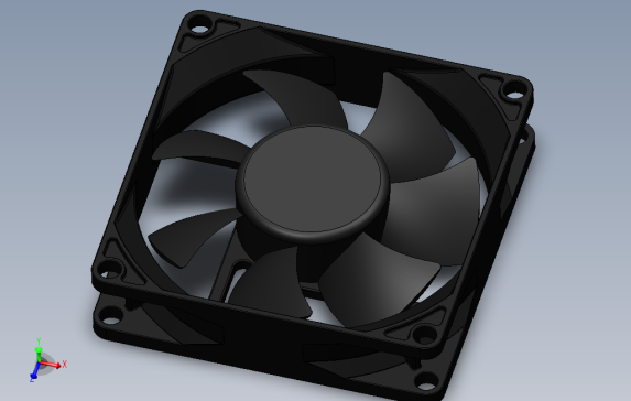 80mm电脑风扇3D模型