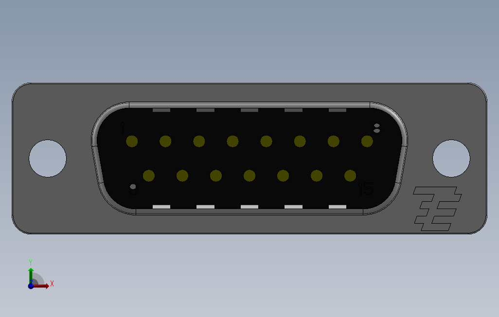 DB15公连接器_SOLIDWORKS 2011_模型图纸下载 – 懒石网