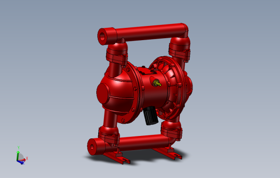 气动隔膜泵三维模型