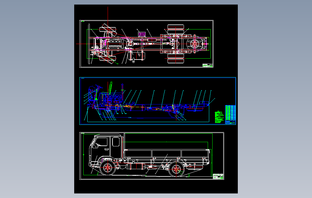 0014-3吨柴油动力货车设计（总体设计）（CAD图翻译）