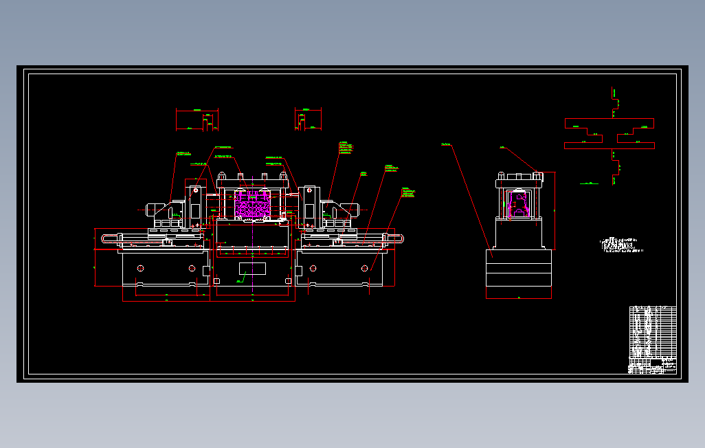 飞面孔双卧多轴组合机床及CAD设计论文DWG图纸