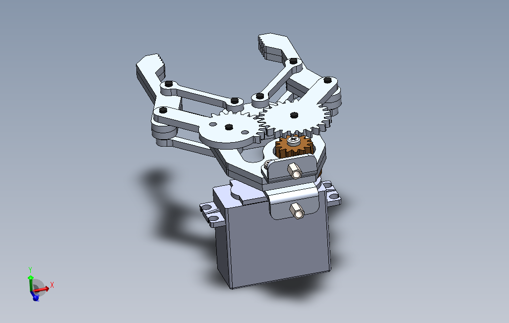 2630 带伺服电机的机械手设计模型sw2016 Solidworks 2016 模型图纸下载 懒石网