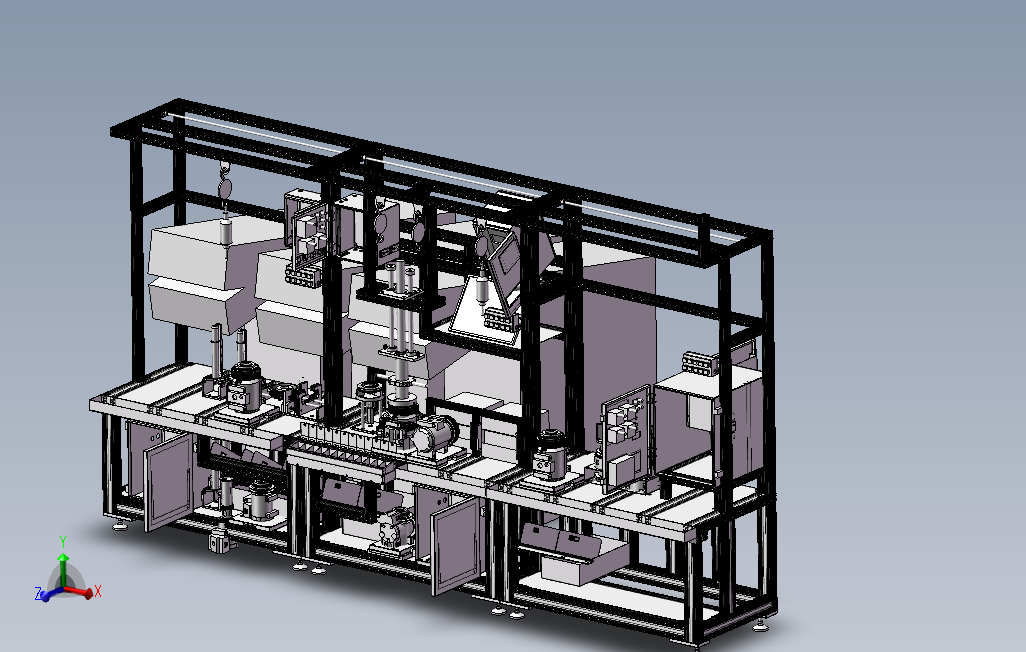 10P30离合器装配生产线3D模型图纸Solidworks设计 主视图