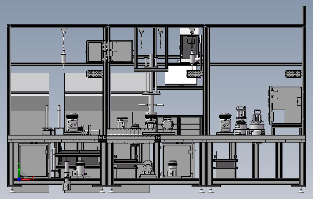 10P30离合器装配生产线3D模型图纸Solidworks设计 正面视图