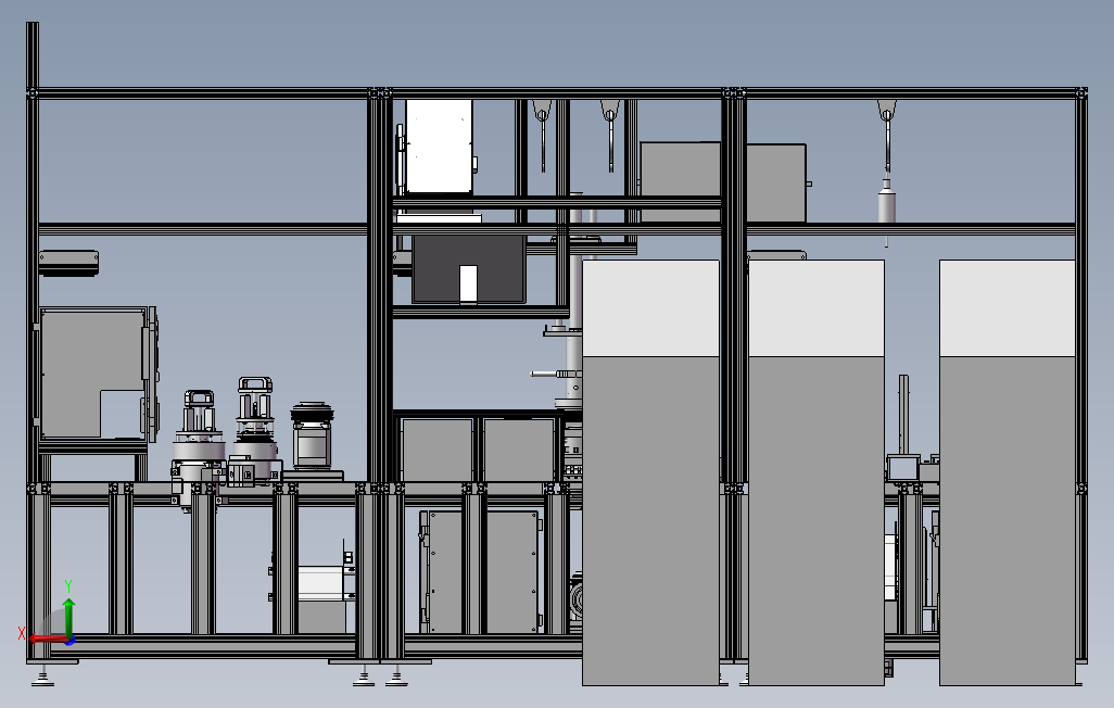 10P30离合器装配生产线3D模型图纸Solidworks设计 背面视图
