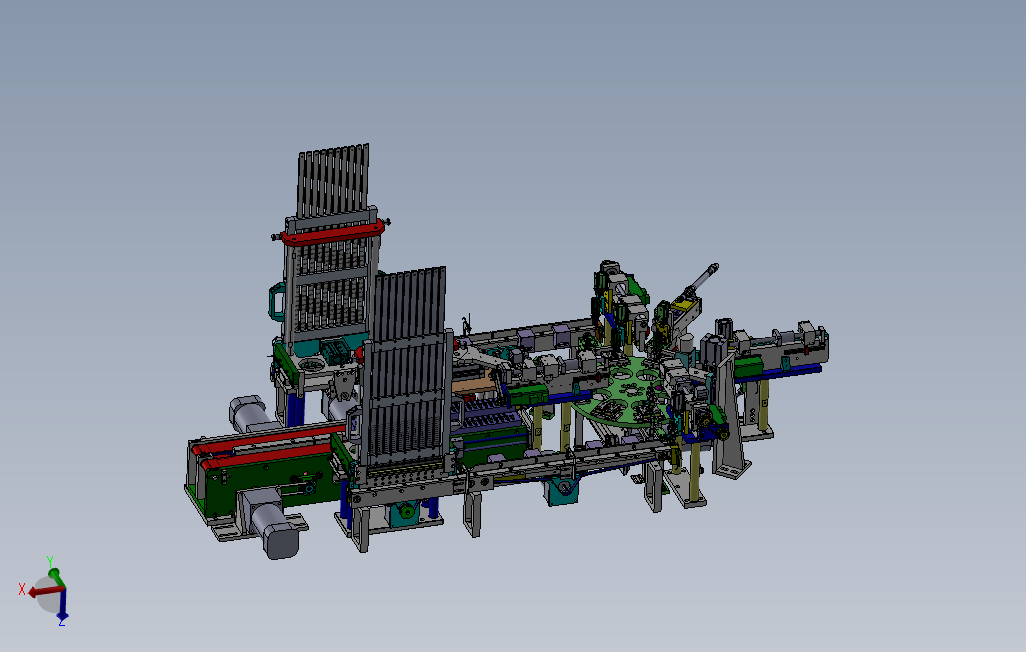 12pin的USB组装生产线设备3D模型Solidworks设计附IGS