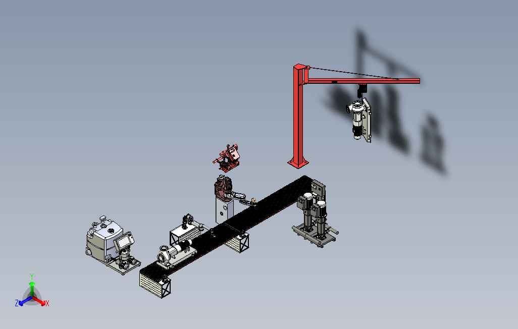 电机生产线3D数模图纸STEP格式