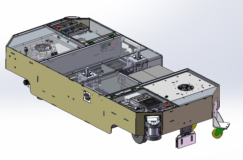 AGV搬运车3D数模图纸Solidworks设计附STEP格式
