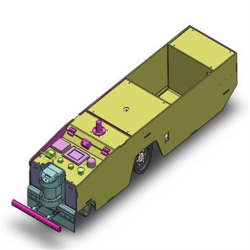 单向100W牵引式AGV三维图纸Solidworks设计附STEP