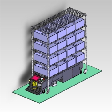 潜伏式AGV配料架AGV搬运小车3D图纸Solidworks附STEP