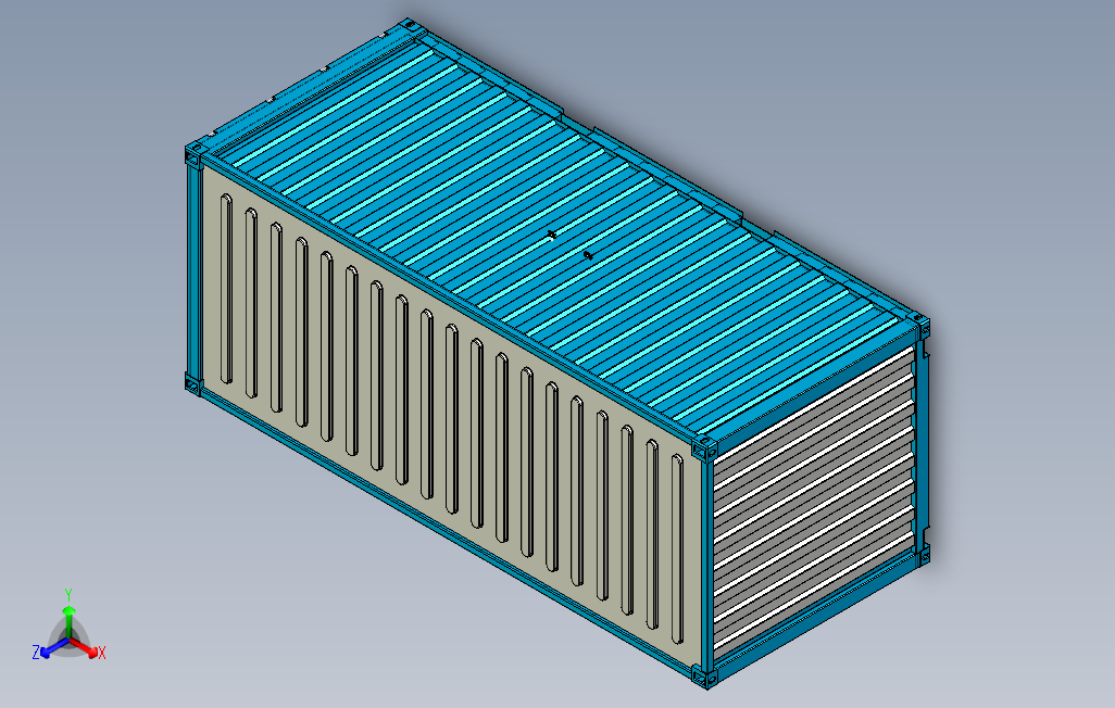 20ft集装箱模型3D图纸STP格式_STEP_模型图纸下载 – 懒石网