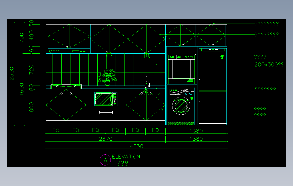 CAD室内设计施工图常用图块之厨房