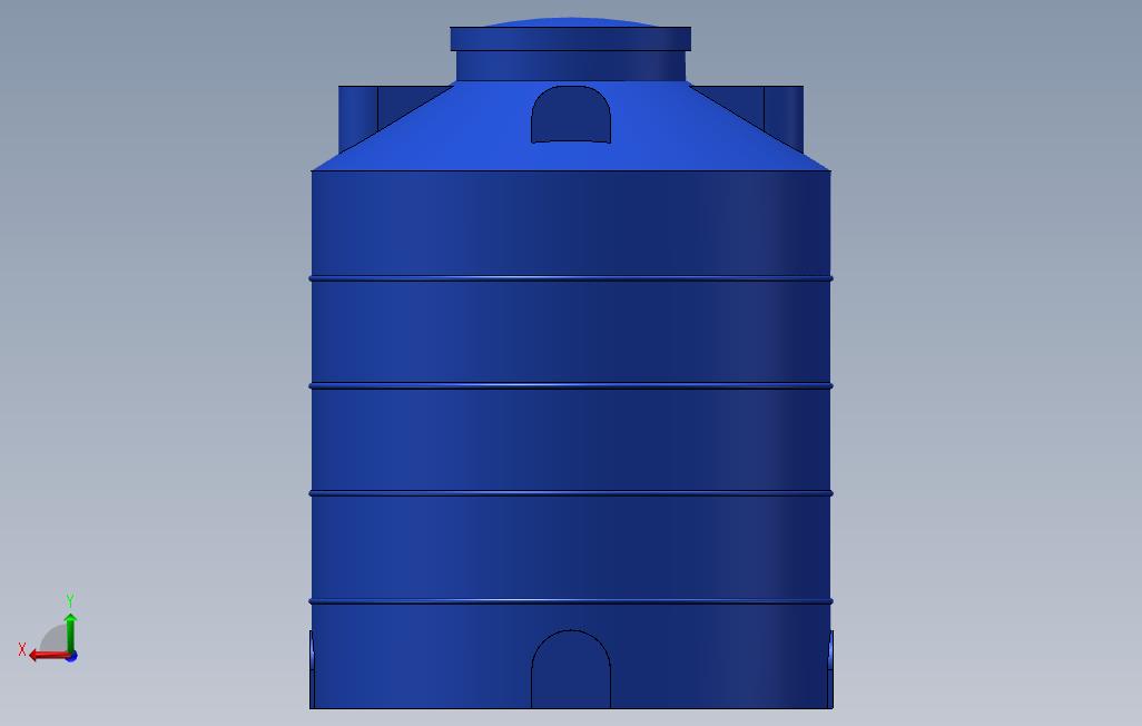 500L圆柱PE水箱 背面视图