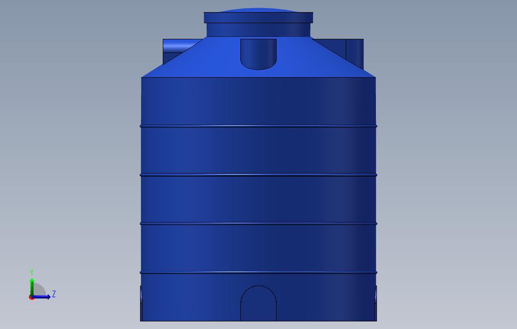 500L圆柱PE水箱 左侧视图