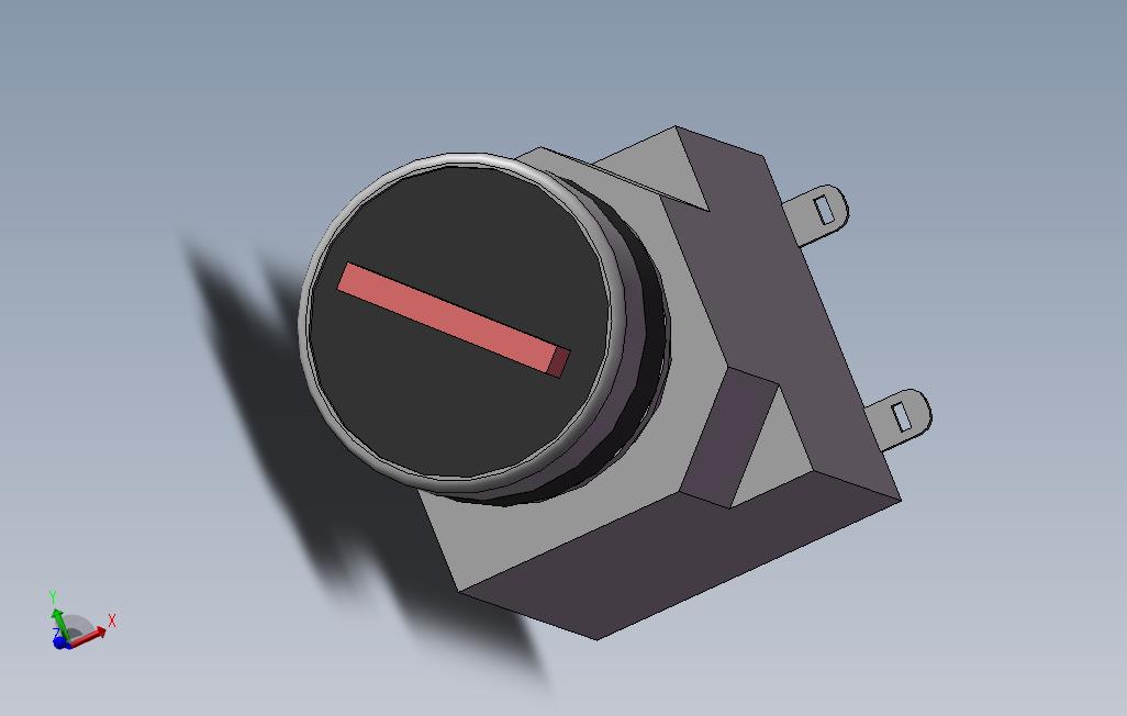 按钮开关（黑）22mm_SOLIDWORKS 2011_模型图纸免费下载 – 懒石网