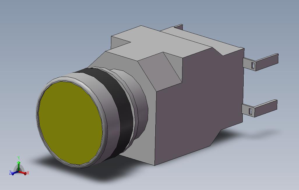 按钮开关（黄）22mm_SOLIDWORKS 2011_模型图纸免费下载 – 懒石网