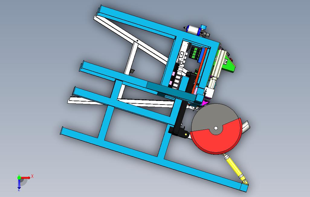CuttingMachine切割机模型3D图纸STP格式 俯视图