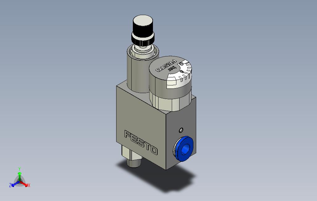 Festo压力调节器LRMA-M5-QS-4_STEP_模型图纸免费下载 – 懒石网