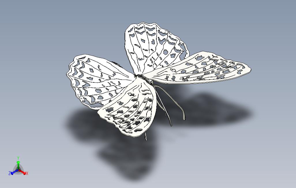 帝王蝶,金属拼图,虫子,3d模型,拼图,钣金,metalcraft设计