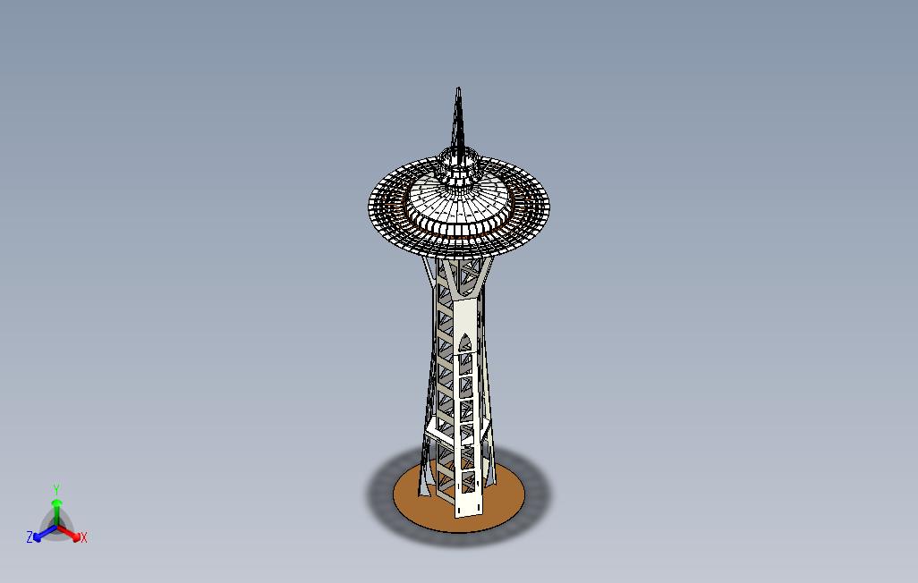西雅图太空针塔，钣金拼图，3D拼图，metalcraft设计