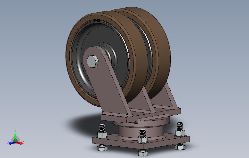 重型双工作万向脚轮（直径-250mm）