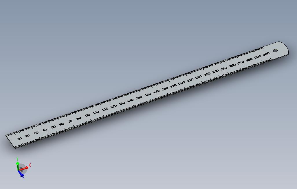 300毫米钢尺_SOLIDWORKS 2013_模型图纸免费下载 – 懒石网